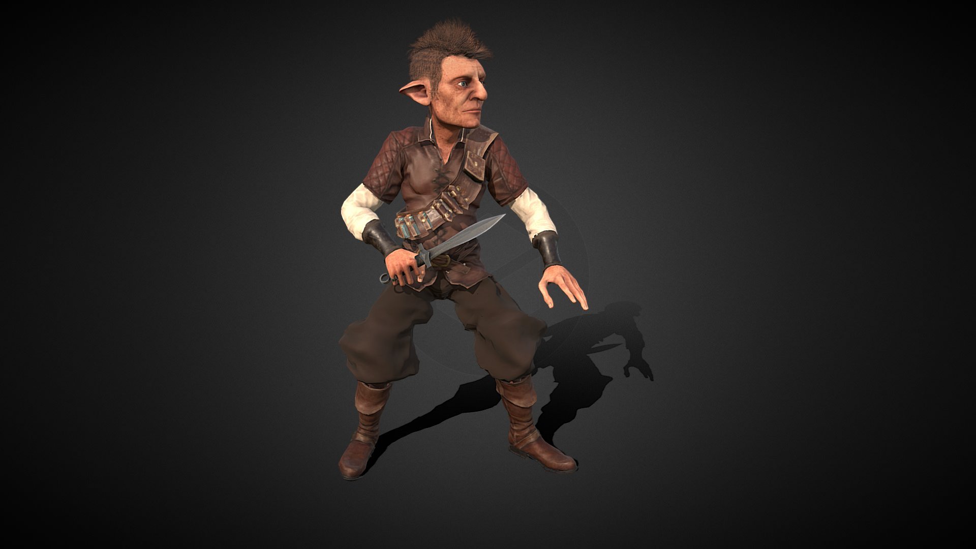 Animated Halfling Rogue 3D model by Character Bestiary