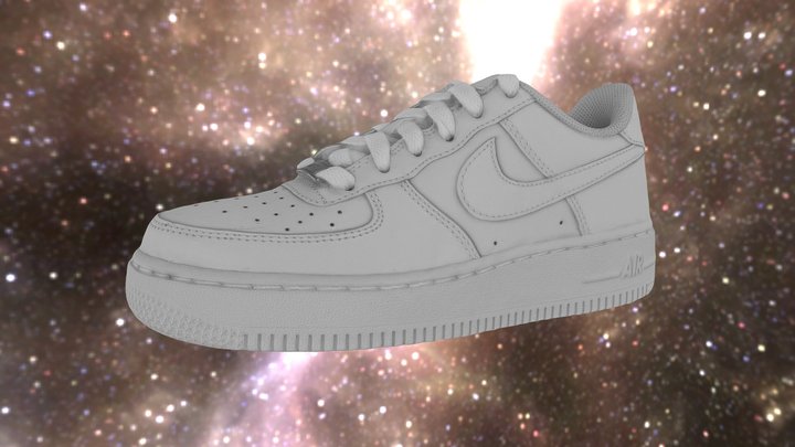 Nike-air-force-1-white-on-white-1 3D Model