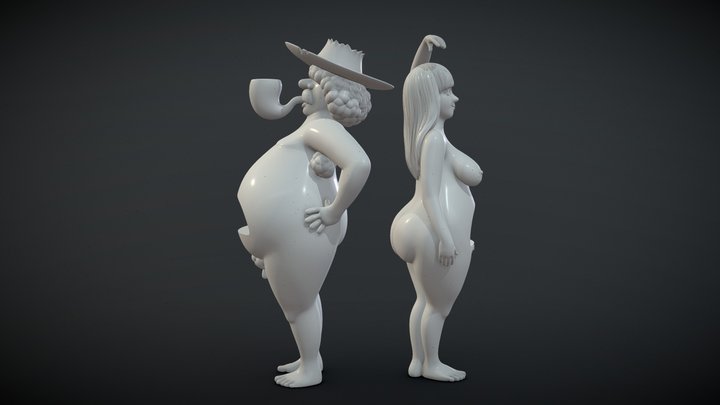 Mr et Mme BBQ 3D Model