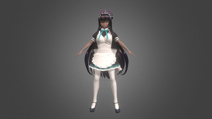 Stylized Schoolgirl Character Anime-Karin 3D Model