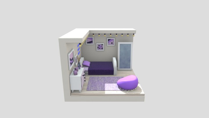 cartoon bedroom 3D Model