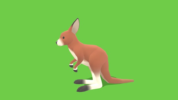 Kangaroo Baby - Animated Low Poly