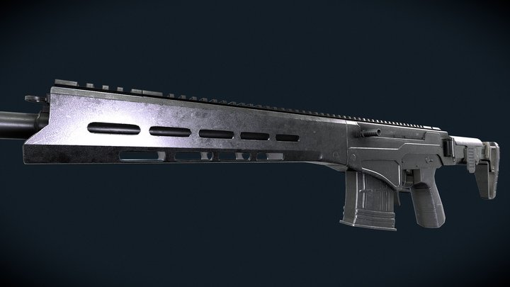 SVCh sniper rifle 3D Model