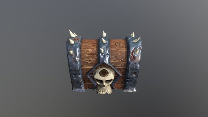 Skull Treasure Chest 3D Model