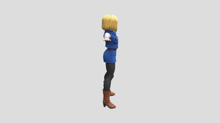 Android 18 (Dragon Ball) T-Pose 3D Model
