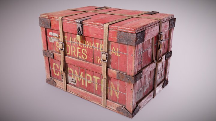 ATT - Old Shipping Crate 02 - PBR Game Ready 3D Model