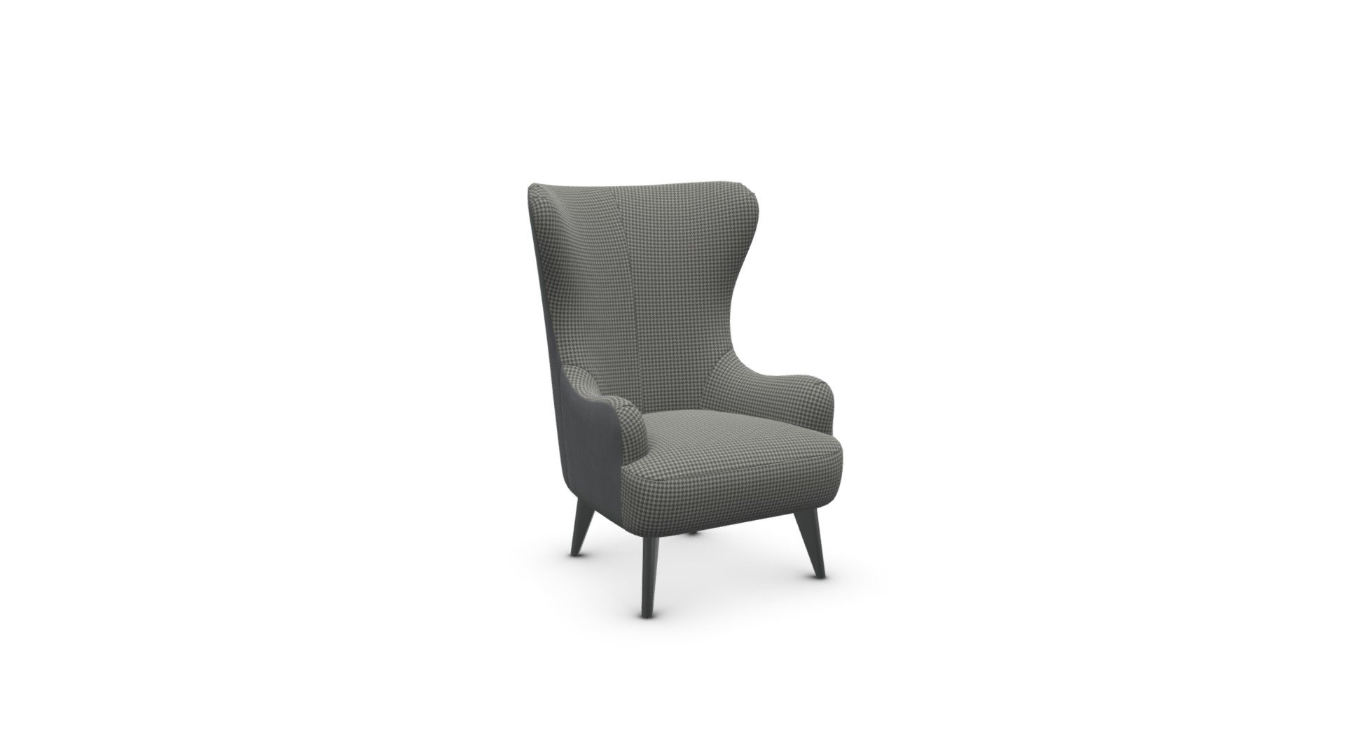 Bodil Accent Chair, Dogtooth Printed and Leather