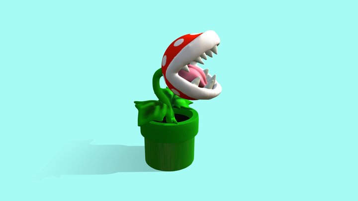 Pirhana Plant 3D - Mario Bros 3D Model