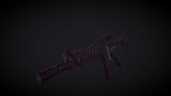 M4A1- S Without Silencer (Voxel) 3D Model
