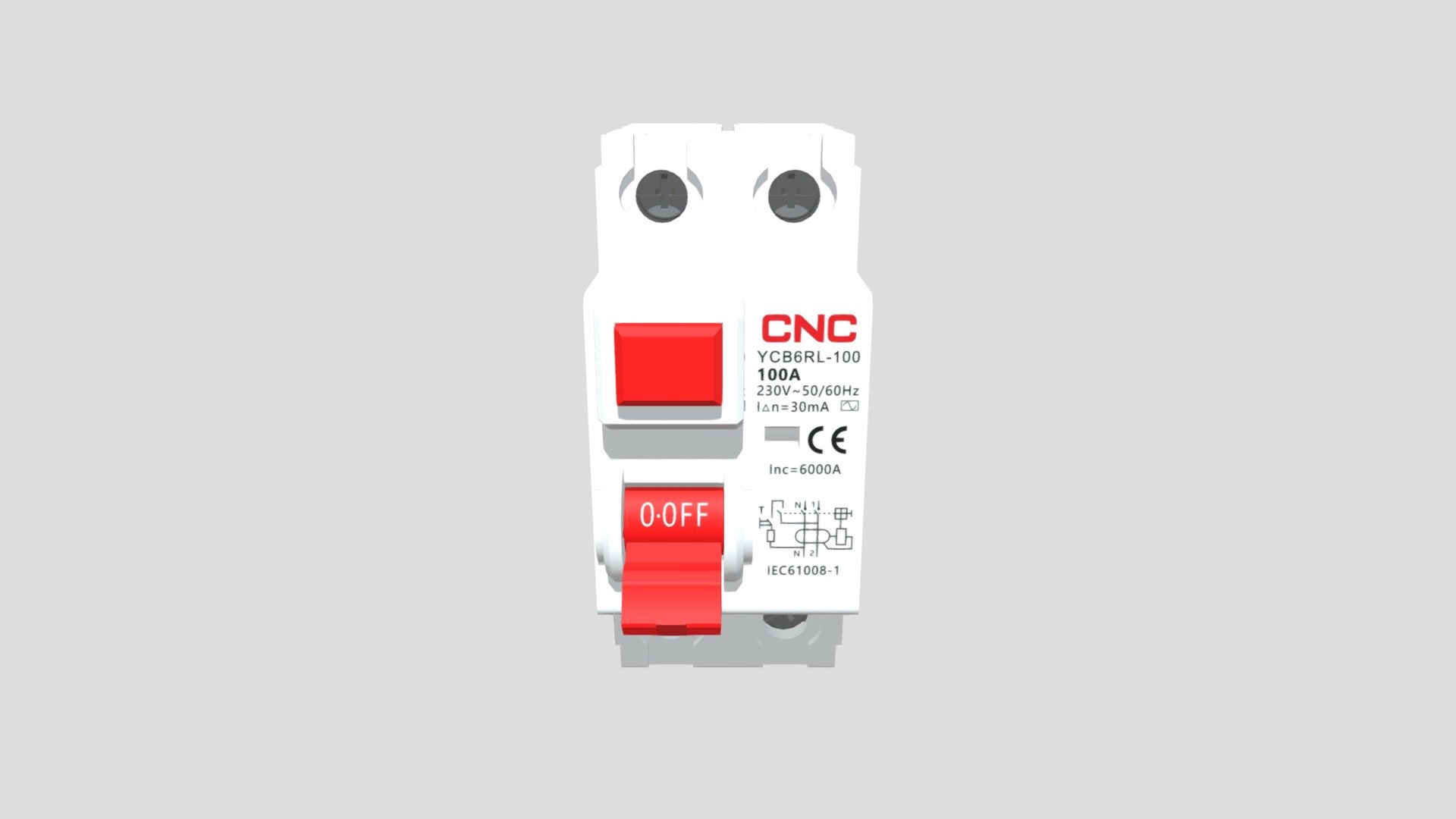 YCB6RL-100 RCCB Electromagnetic — Sketchfab embed 3D viewer