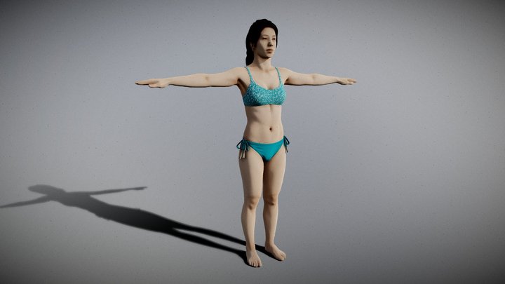 Chinese Female Bikini (Rigged) – Free 3D Model STL