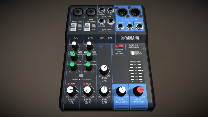 Yamaha MG06 Mixer Lowpoly – Free 3D Model STL