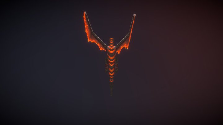[Minecraft] Fire Wyvern 3D Model