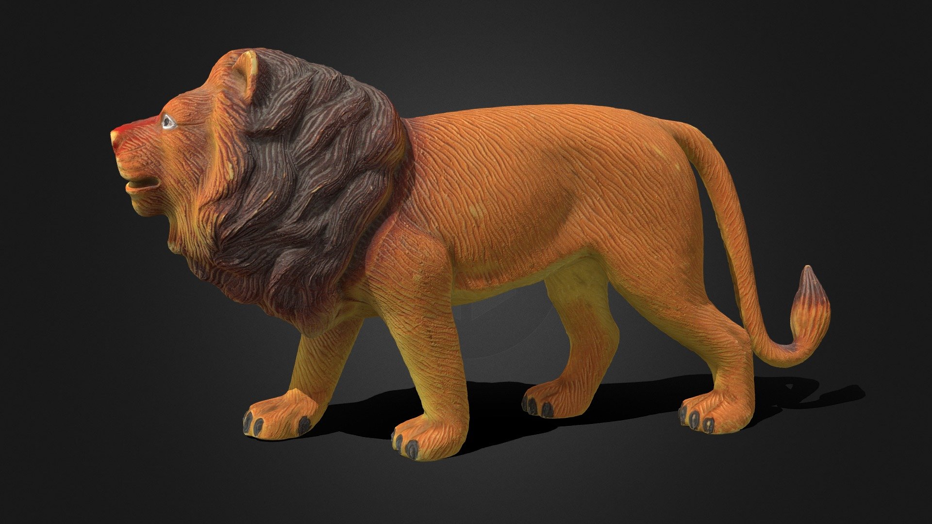 Plastic Toy Lion .RAWscan. Download Free 3D model by