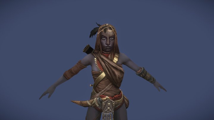 Tribal Warrior (T-Pose) 3D Model