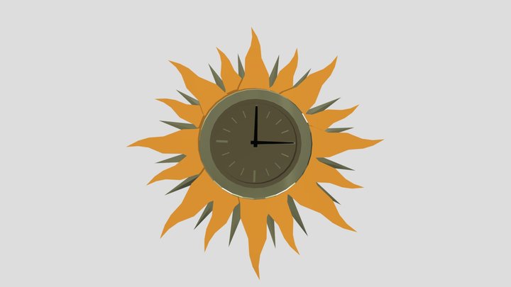Art Deco Sun Clock 3D Model