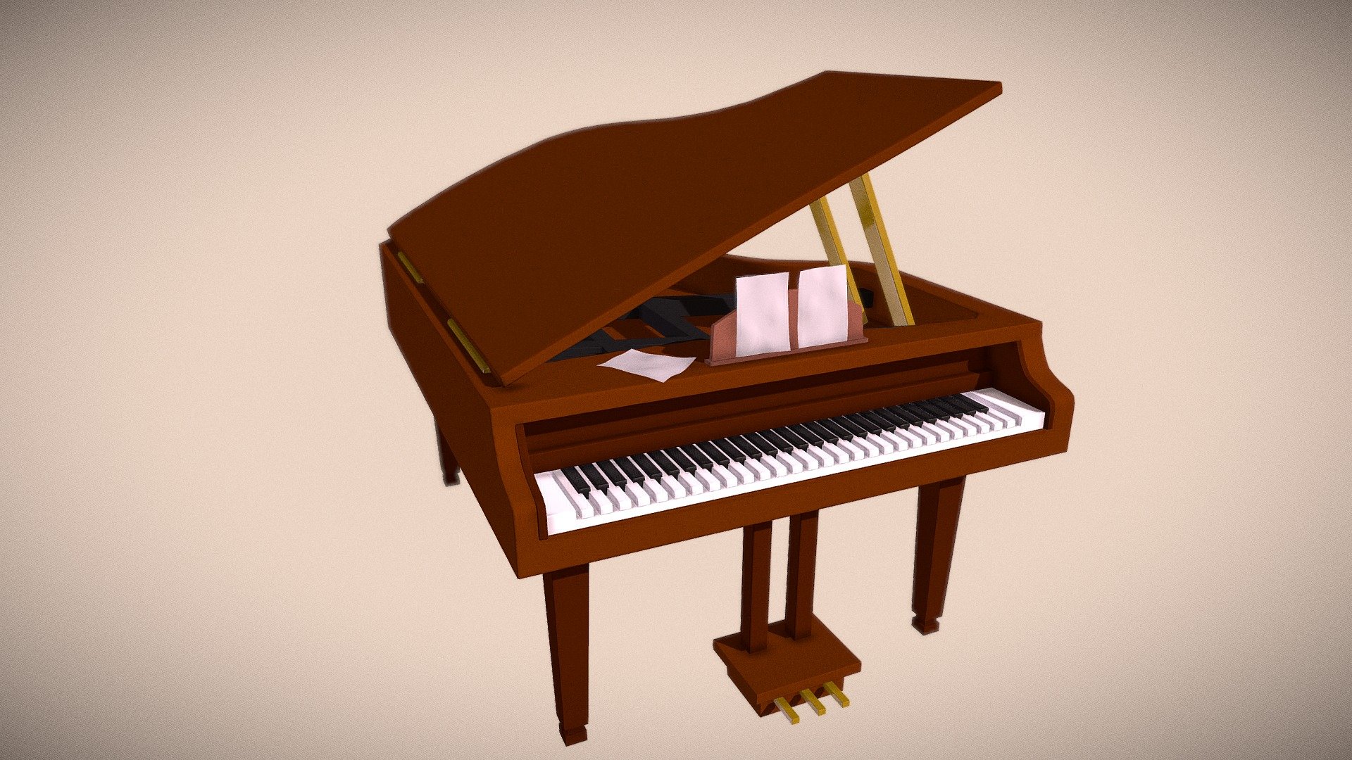 Pianoforte - Low Poly — Sketchfab embed 3D viewer