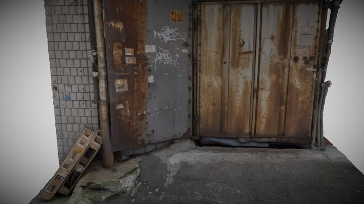 Old Korean Alley Street Wall Part 3D Model