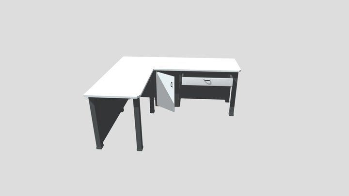 L shaped table 3D Model