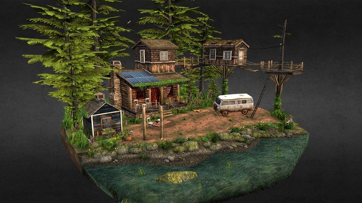 DAE Diorama - FOREST LONER 3D Model