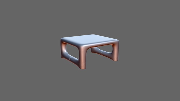 3D Metallic table 3D Model