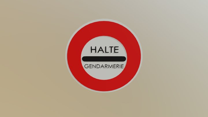 Panneau Halte Gendarmerie 3D Model