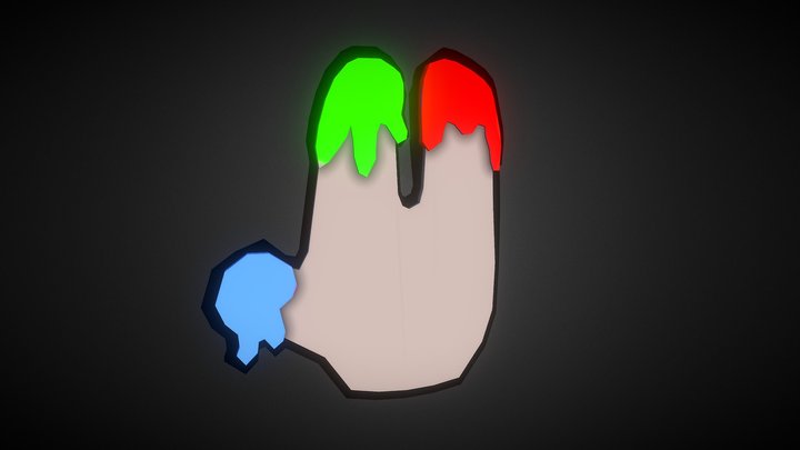 Gorilla Tag VR Finger Painter Badge Remodeled 3D Model