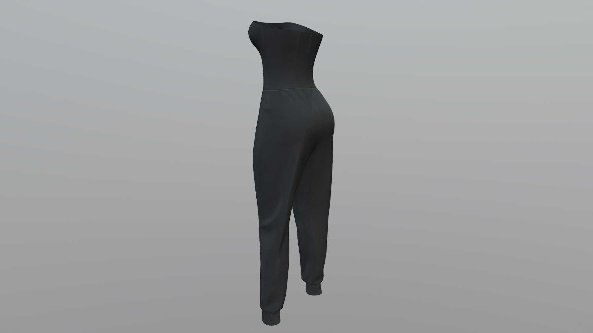 Female Elastic Legs Black Jumpsuit Rompers - Buy Royalty Free 3D model ...