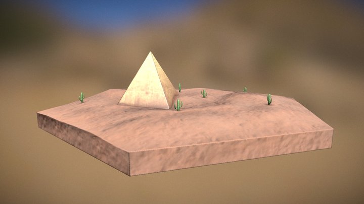 Desert Pyramid Tile – Low Poly Game Board Piece – Modello 3D gratuito STL
