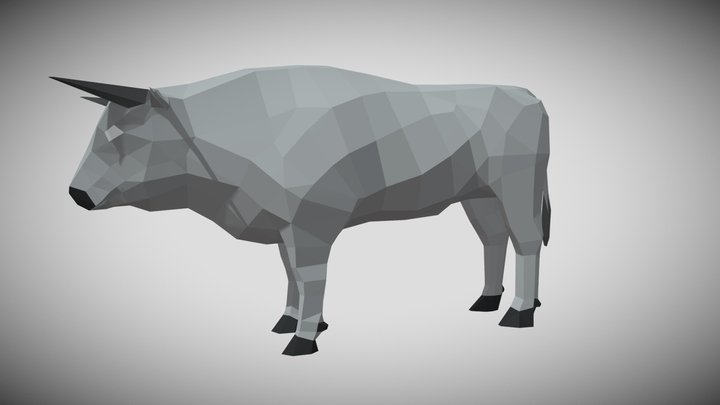Poly art bull 3D Model