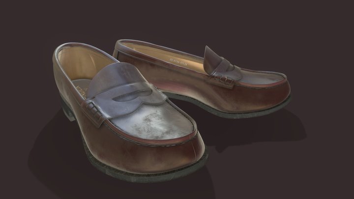 Leather ladies shoes 3D Model