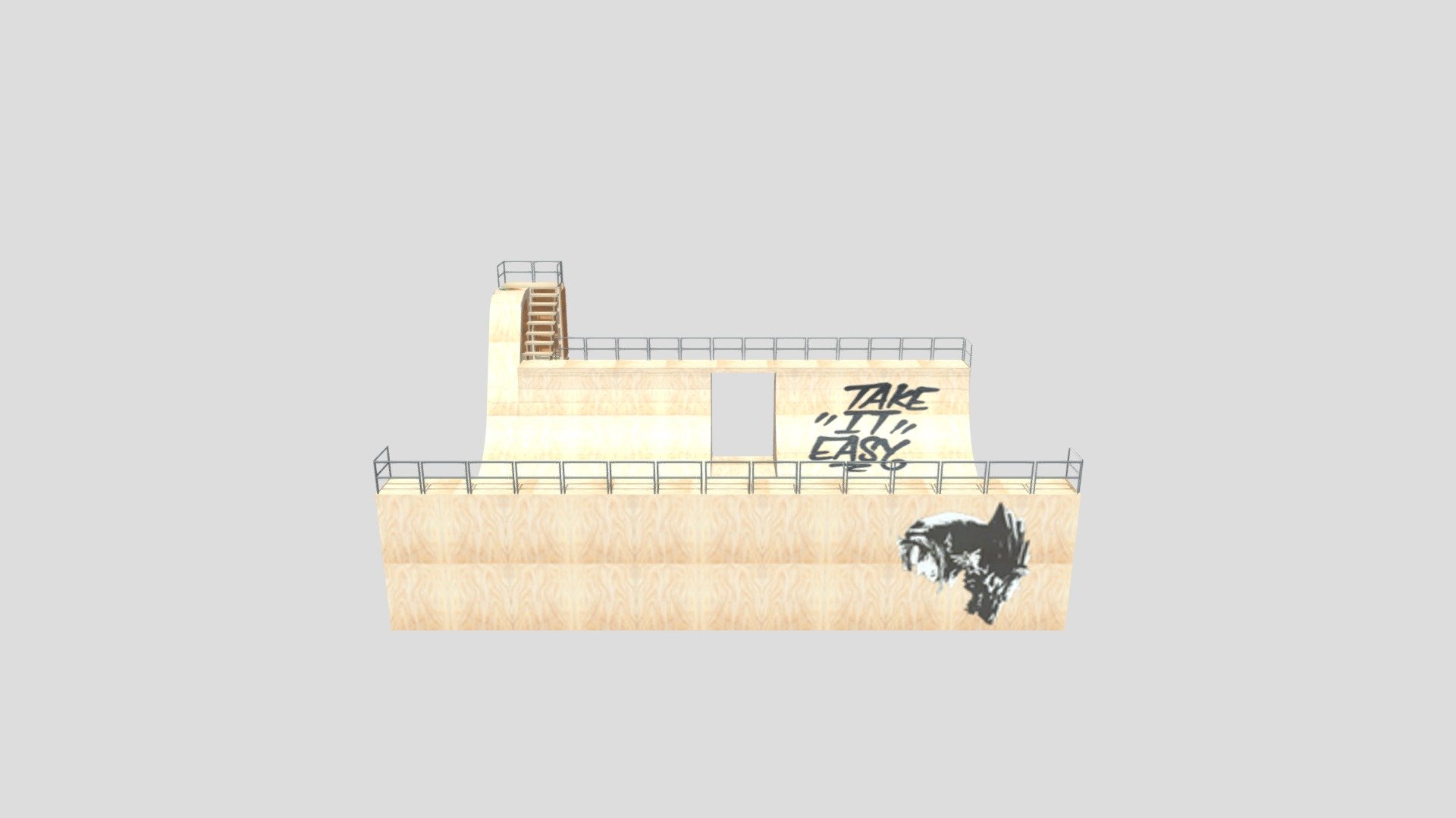Skate ramp with textures — Sketchfab embed 3D viewer