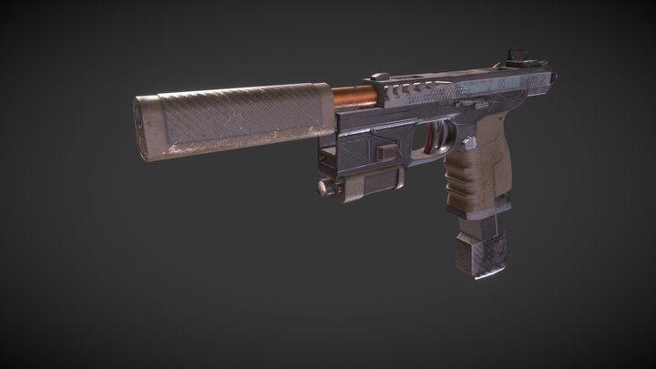 Modular FPD (Futuristic Pistol Design) 3D Model