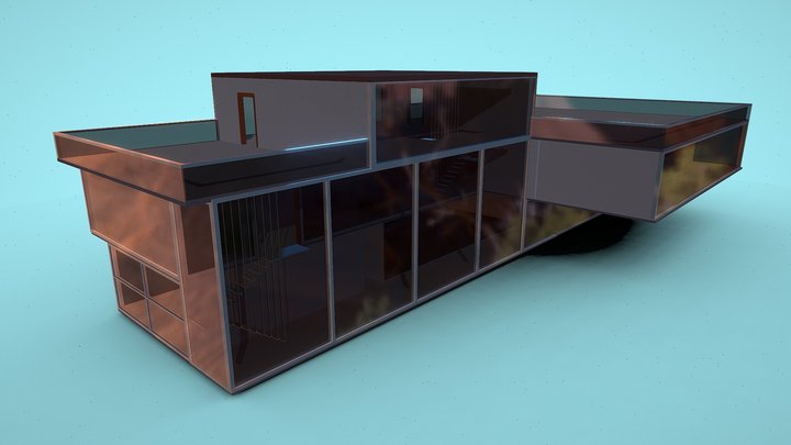 Country House with interior 3D Model