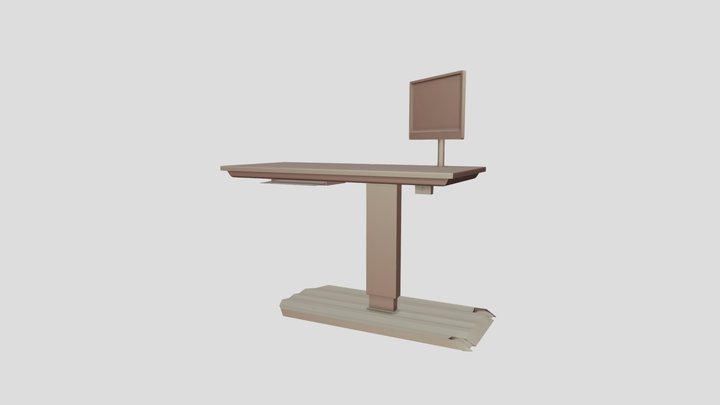 Table and monitor 3D Model
