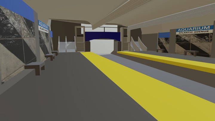 MBTA aquarium station. V1 3D Model