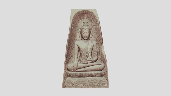 Buddha wood statue 3D Model