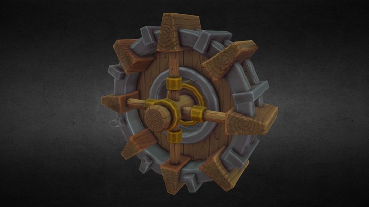 Stylised Waterwheel 3D Model