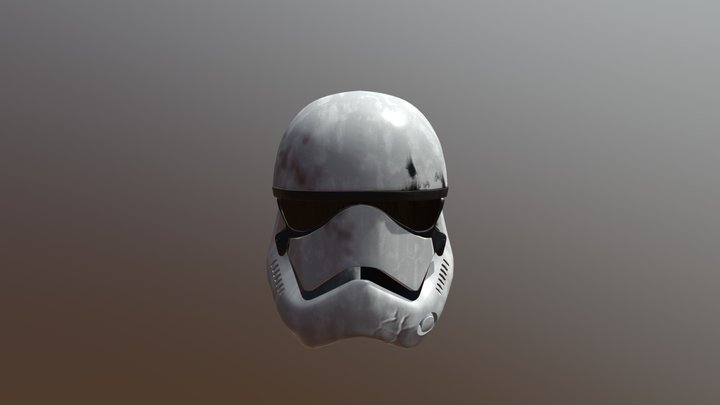 Casco StormTrooper Dañado 3D Model