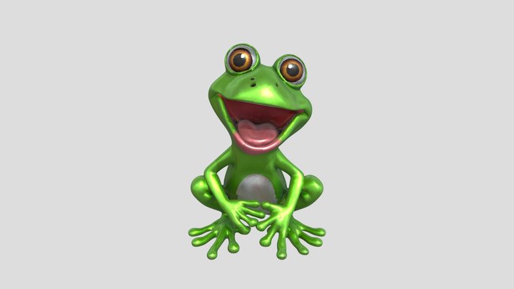 3D Frog with open mouth 3D Model