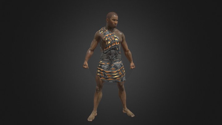 African Man Rigged Character 3D model 3D Model