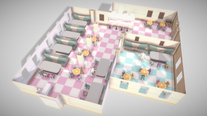 60's style diner 3D Model