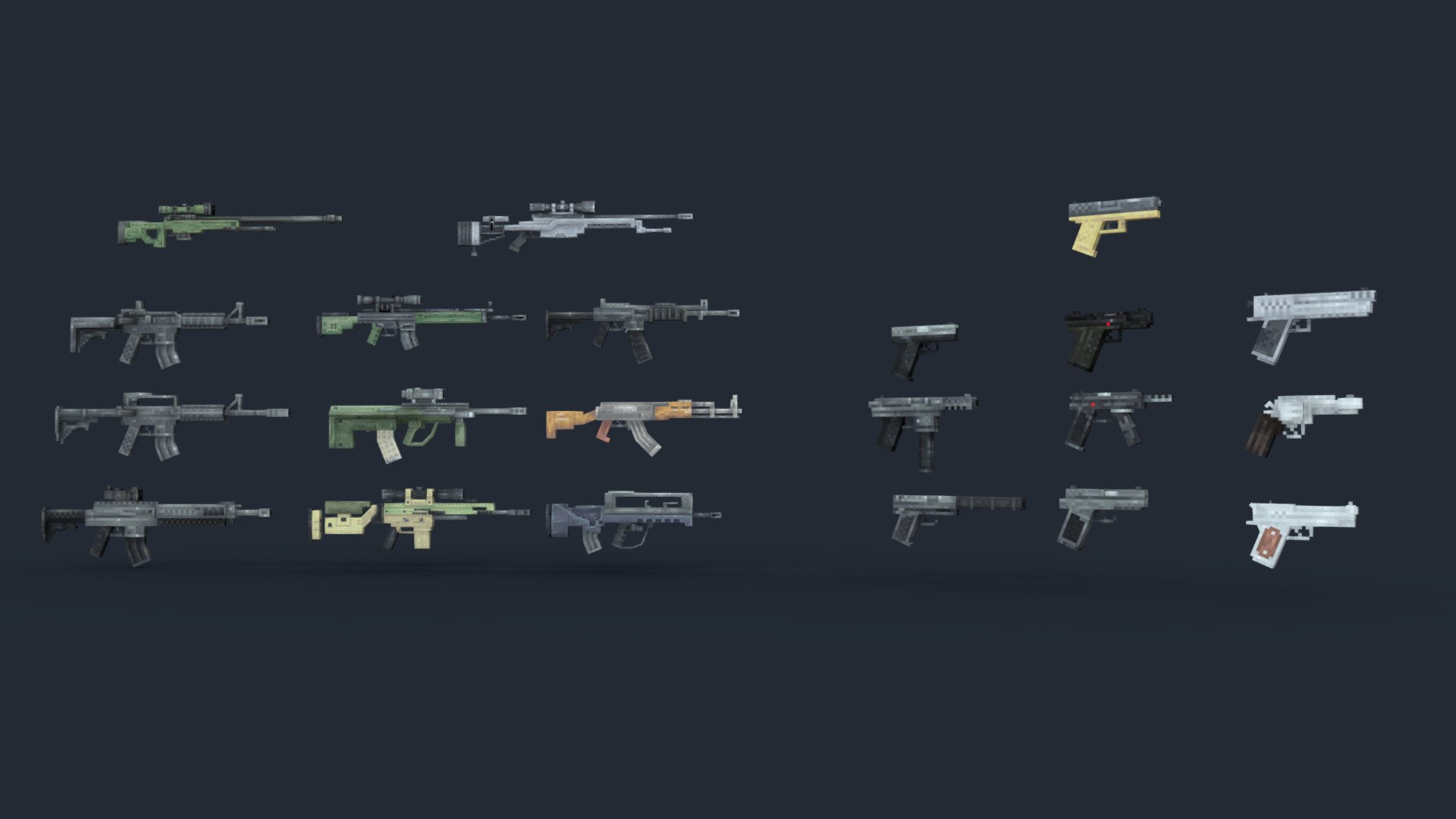 Minecraft - Rifles and Pistols - 3D model by NIIWORK [a057b2f] - Sketchfab
