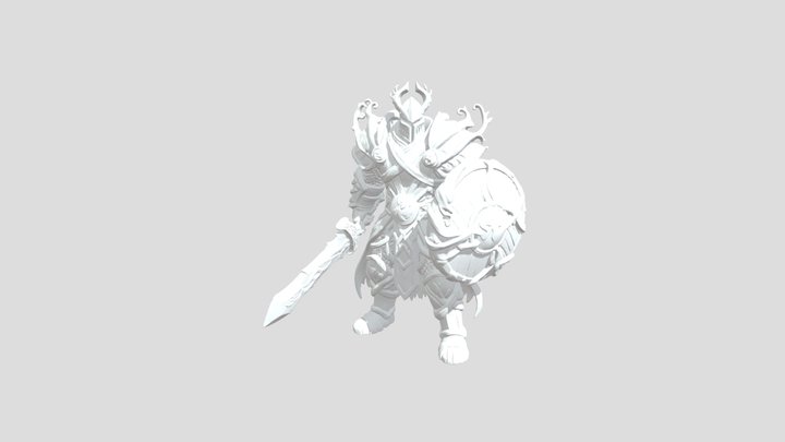 Forest Guardian with Sword(Barrel) 3D Model