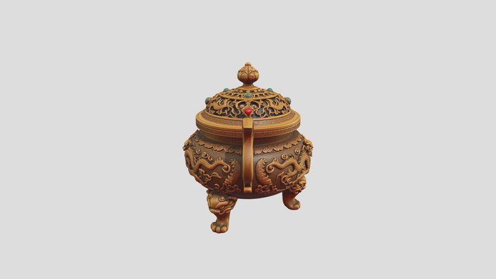 金色香炉3d模型- 3D model by seele [a058a9a] - Sketchfab