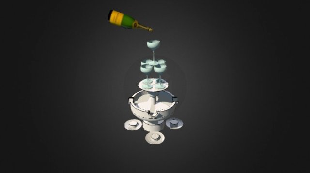 Sponge Cake Fountain 3D Model