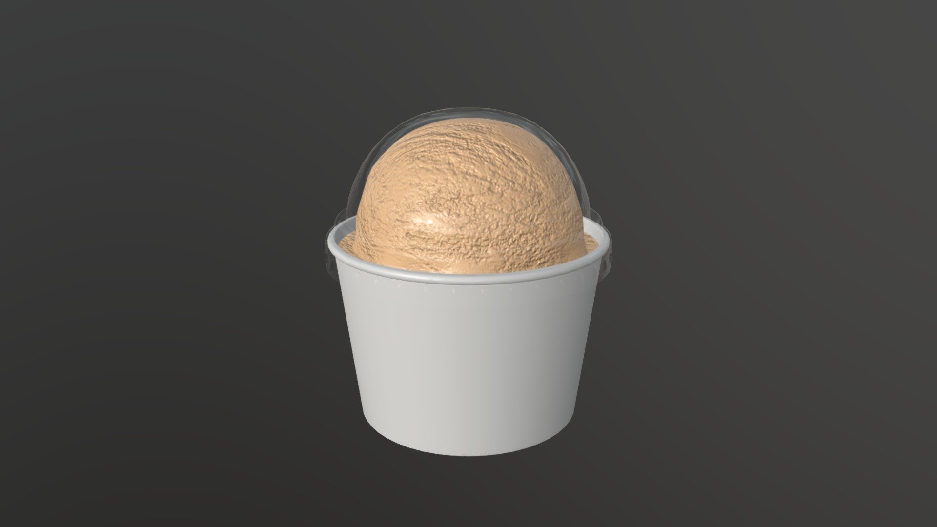 Ice cream ball in plastic package box for mockup