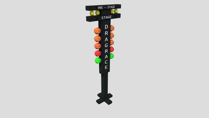 Dragster race christmas tree 3D Model