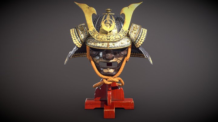 Samurai Helm / Kabuto (Low-poly) 3D Model