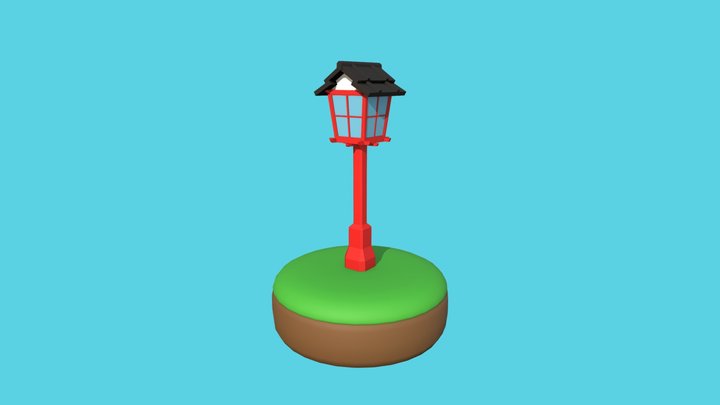 Japanese Lamp Post 3D Model
